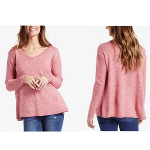 NWT Life is Good red white trapeze sweater sz xs